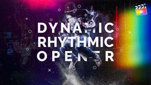 Final Cut Pro X快速踩踏动感节奏开场时髦模板dynamic-rhythmic-opener支持M系列芯片